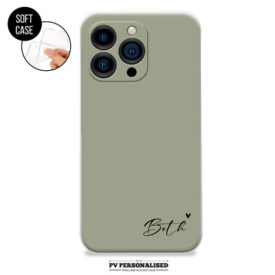 Personalisierte Handyhülle Name Silikon Cover für iPhone 15 11 14 13 12 Pro XR XS