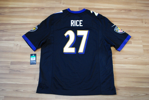 BNWT RAY RICE #27 BALTIMORE RAVENS NIKE NFL FOOTBALL JERSEY SIZE XL AUTHENTIC