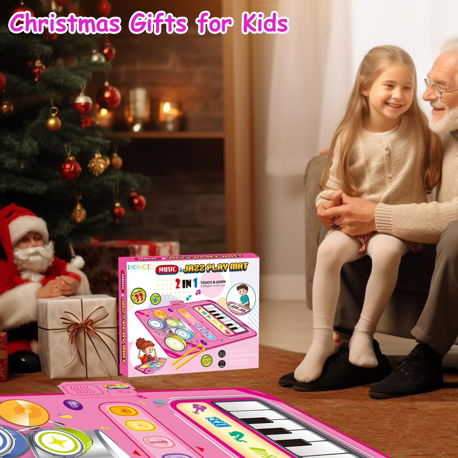 Toys for 1 Year Old Girl Gifts,2 in 1 Piano Mat Montessori Toys for 1 2 Year Old