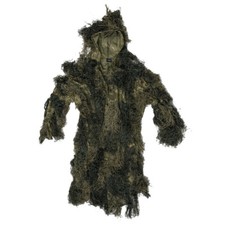 Mil-Tec Ghillie Parka Anti-Feuer Basic Tarnung Jagd Paintball 3D Woodland Camo