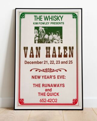Van Halen 1977 Whisky-a-Go-Go Los Angeles Tour Poster - Live Up To 36''