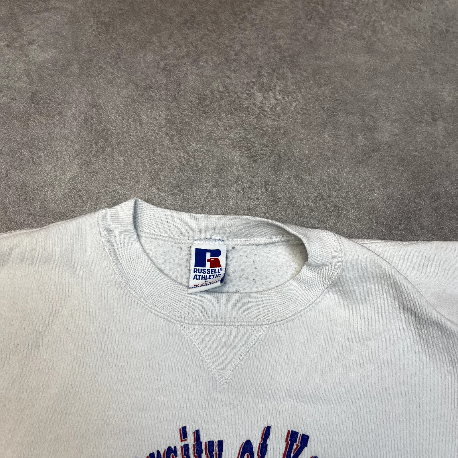 Russell Athletic Sweatshirt Mens Large University Of Kansas Jumper, White image 3