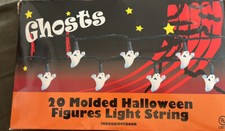 Ghost String Lights Halloween Decor - 20 Clear Ghosts on 7' Cord