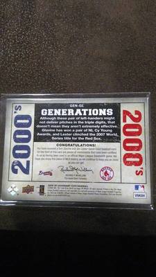2008 SP Legendary Cuts - Generations Dual Memorabilia Tom Glavine
