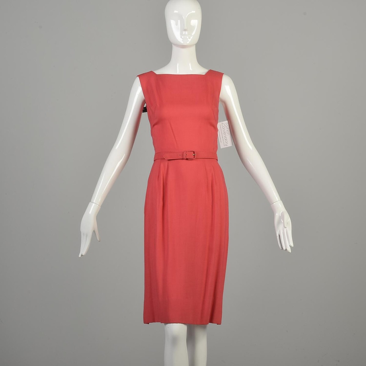XXS 1960s Hot Pink Linen Day Dress with Belt Pretty Causal Summer Sheath |  eBay