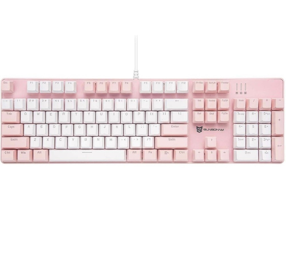 Merdia Wired Mechanical Gaming Keyboard with Durable White Backlight for Enhanced Gaming Performance and Style