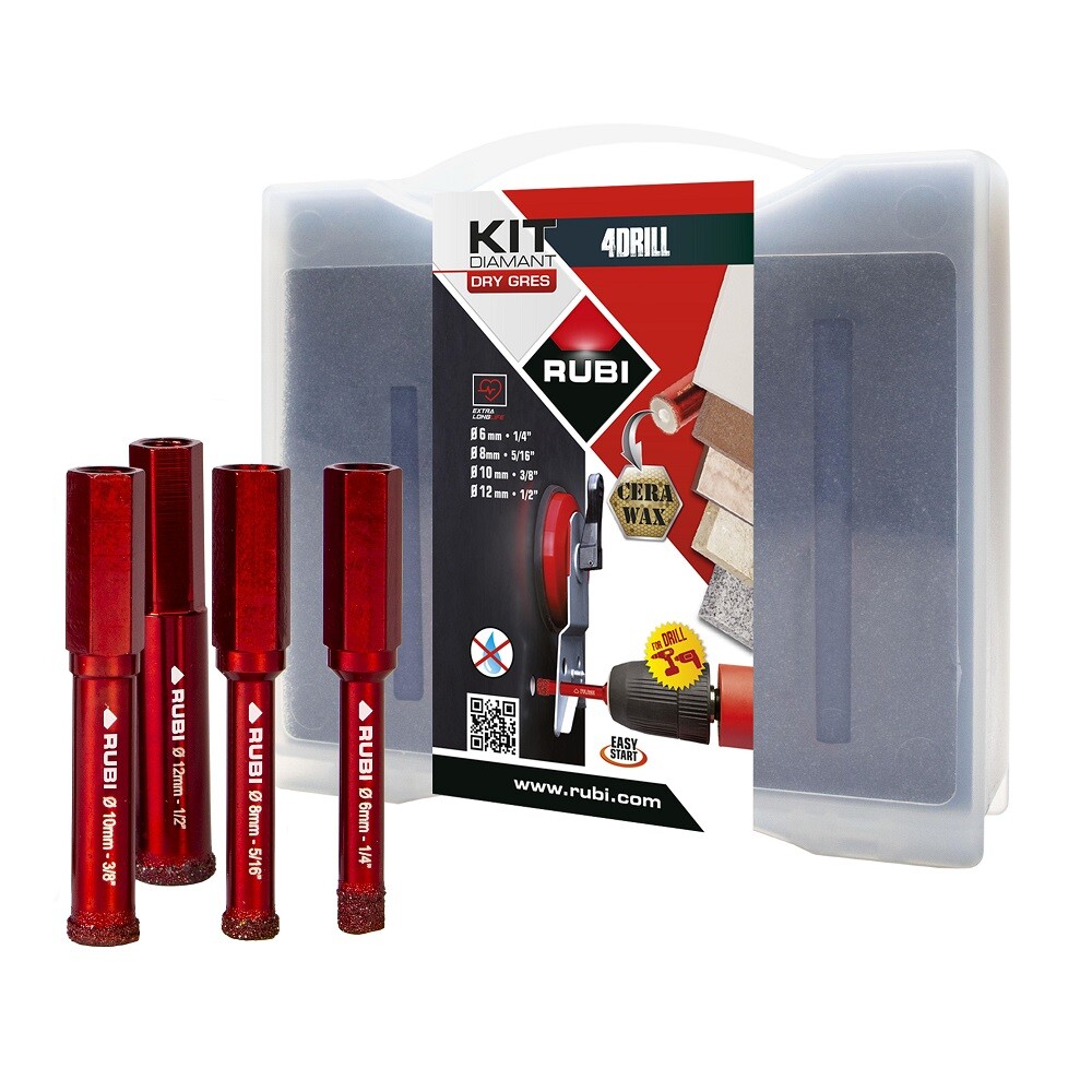 Rubi Mini Dry Gres 4DRILL Kit - Diamond Tile Drill Bits - 5939