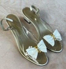 California Magdesians Vintage Clear Slingback Sandals Size 9.5