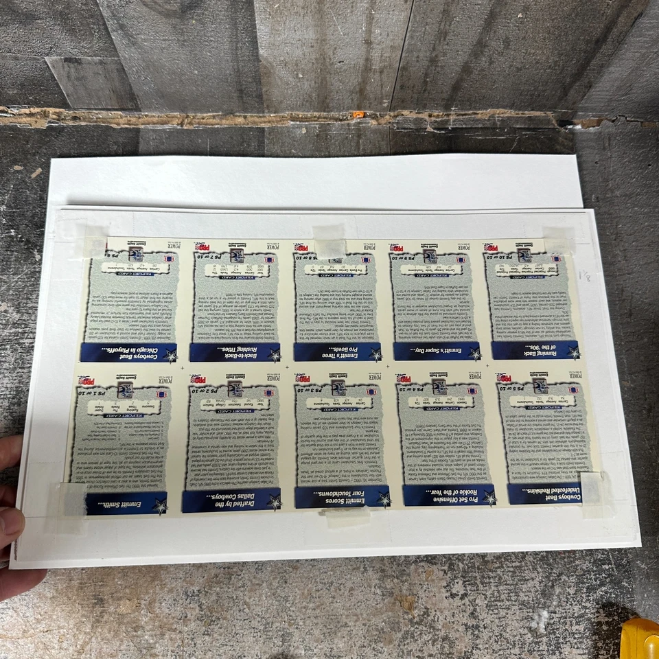 1993 Pro Set Power Emmitt Smith Autograph AUTO Uncut Sheet - Image 3 of 4