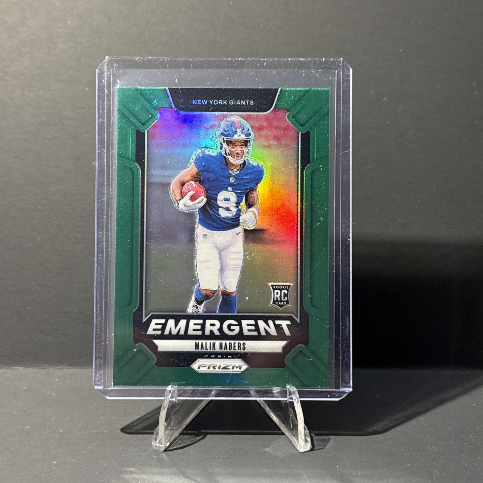 2024 Panini Prizm Malik Nabers Green Emergent RC #6 New York Giants