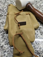 Drawstring Leather Pouch - Handcrafted - Goat Leather - Personalized - GLC