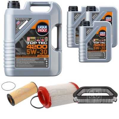 FEBI BILSTEIN Inspektionspaket 8L Liqui Moly Top Tec 4200 5W-30 für Audi A8 4E_