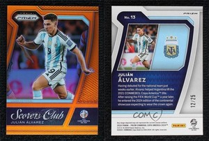 2024 Panini Prizm CONMEBOL Copa America Scorers Club Orange /25 Julian Alvarez