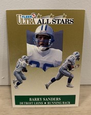 Barry Sanders 1991 Fleer Ultra All Stars # 1 Detroit Lions HOF Insert