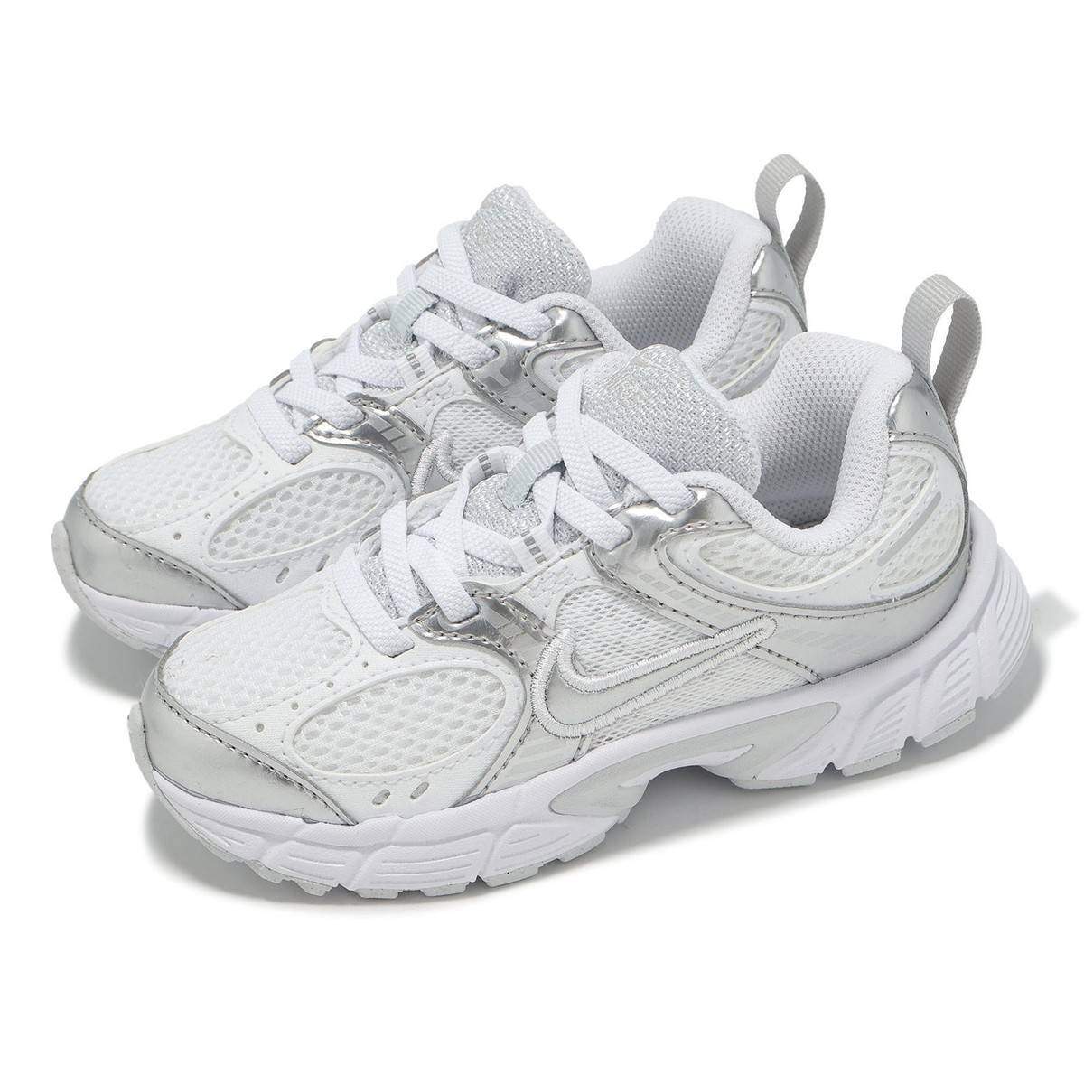 Nike V5 RNR PS White Metallic Silver Kids Preschool Casual