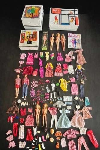 ✨HUGE Lot VTG 60s-70s Barbie Francie Ken Skipper PJ Hair Fair OG Box Cases RARE✨