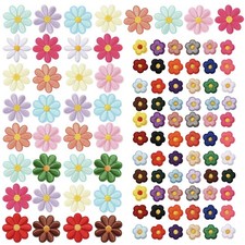 102 PCS Flower Iron On Patches, 22 Colors Mini Embroidered Sew On Patches