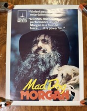 MAD DOG MORGAN - VG+ DENNIS HOPPER 1980s Video Store Promo Poster 19x25in 