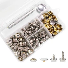 Snaps Kit for Boat Cover, 120pcs Canvas Screws Snaps Buttons Tool Marine Grad...