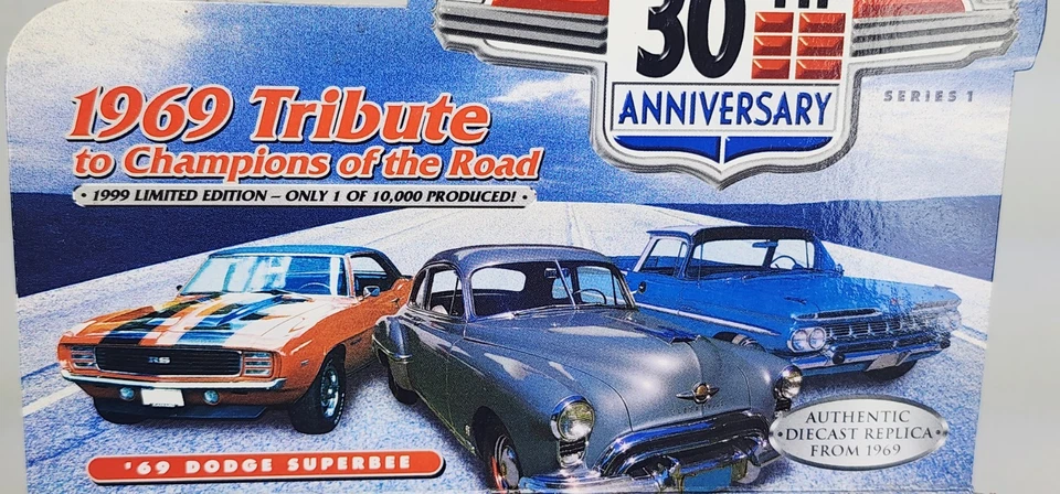 1999 Road Champions 1:43 Scale Diecast *'69 Dodge Superbee * w/case stand in Box - Image 3 of 4