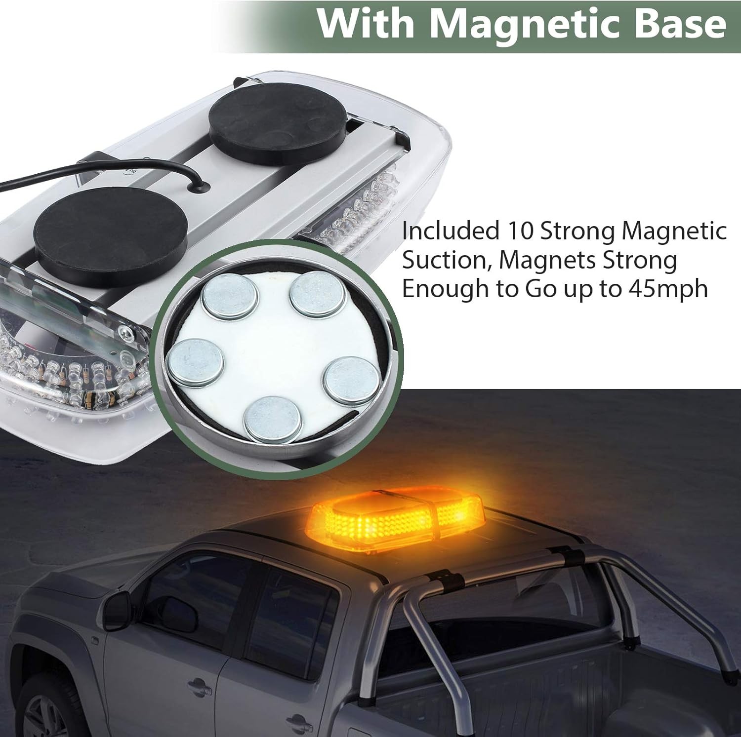 240LED Emergency Warning Strobe Light Car Roof Amber Recovery Flashing Beacon