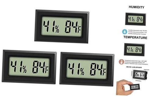 Mini Thermometer Hygrometer, Large Number Fahrenheit LCD Display Digital