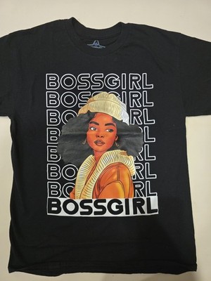 Black Tee T Shirt Cotton Size M Boss Girl Graphic Shirt 