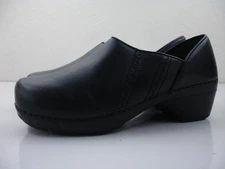 Women's 8.5 9 sz 39 Dansko Sienna Black Leather Professional Clogs Shoes Work SR