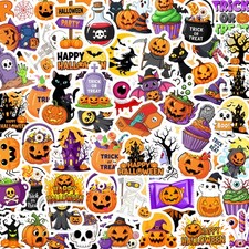 Halloween Stickers, Non-Repeating Pumpkin Decoration
