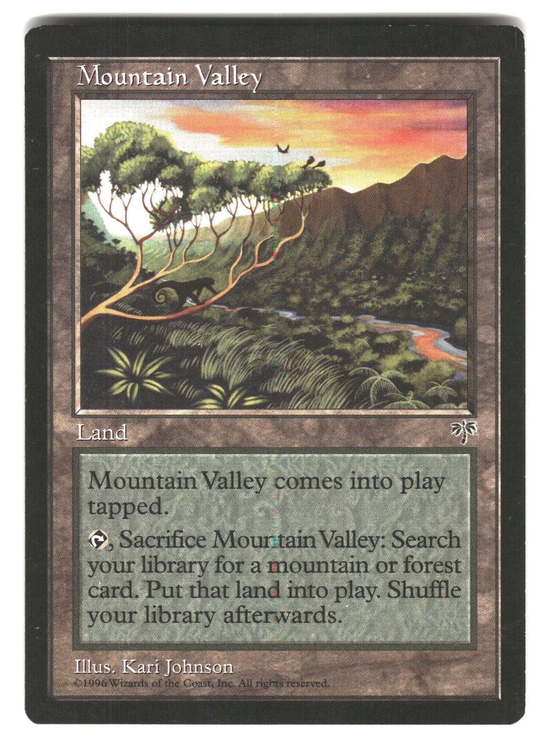 Mountain Valley Uncommon Mirage Magic: The Gathering Moderately Played