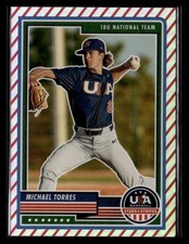 2023 Panini Stars & Stripes USA Baseball #52 Michael Torres Stripes