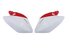 Couvertures latérales, couleur blanc - rouge (set) pour HONDA CRF 250 2004-2005