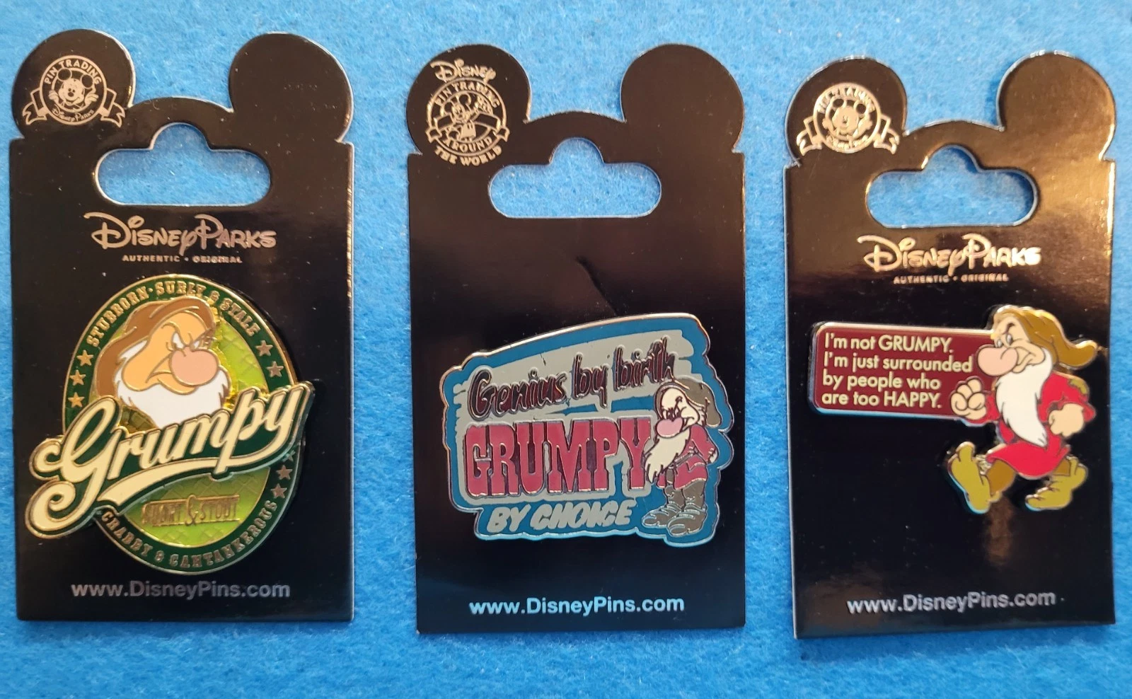 3 Grumpy Pins from 2014 - Short and Stout, I'm not Grumpy and Grumpy Genius