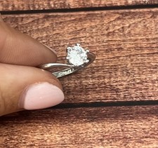 Size P Engagement Style Ring Sterling Silver Adjustable New Jewellery Swarovski