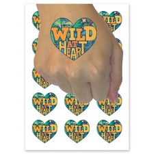 Wild At Heart Tropical Hiking Camper Nature Temporary Tattoo Fake Body Art