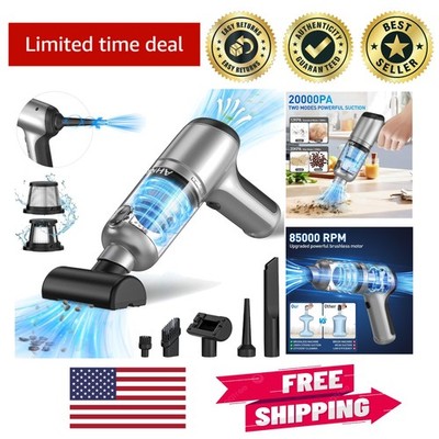 Portable Cordless Car Vacuum Cleaner with Brushless Motor & HEPA Filtration