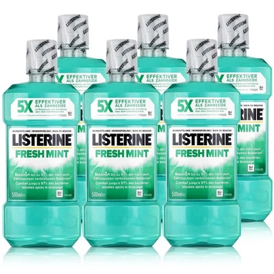 Listerine Fresh Mint 500ml - Für die tägliche Mundspülung (6er Pack )
