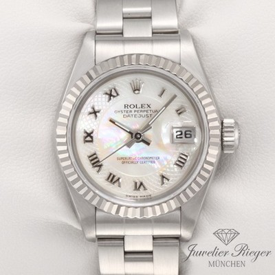 Rolex Lady Datejust Edelstahl Weissgold 750 1998 Perlmutt Automatik Stahl Gold