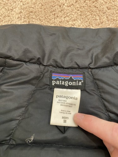 Giubbotto piumino uomo Patagonia nero taglia media full zip trapuntato puffer - Foto 4 di 5