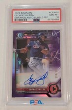 GEORGE VALERA 2022 Bowman Chrome 1st PURPLE AUTO /250💎PSA 10💎GUARDIANS RC📈HOT