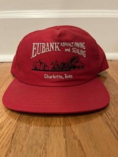 Vintage Eubank Asphalt Paving and Sealing Hat β Red Snapback Made in USA