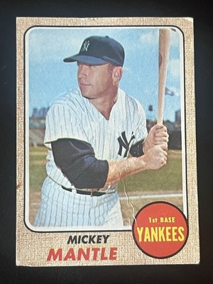 1968 Topps Mickey Mantle #280 Yankees HOF Vintage Crease Strong Color RAW