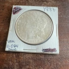 1887 Morgan Dollar $1 VAM 11-OBV Date Uncertified 90% Silver 10% Copper US Coin