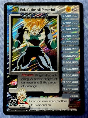 GOKU THE ALL POWERFULL HOLO, 6 Star ULTRA RARE #160 DBZ TCG Cell Saga