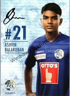Original Autogramm Ashvin Balaruban FC Luzern /// Autograph signiert signed sign