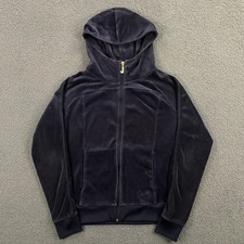 Juicy Couture Hoodie Womens XS Full Zip Fleece Bling Rhinestone Crystal Y2K