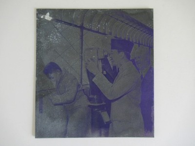 Vintage Rare Metal Photo of Sukarno, Indonesian President, Zomo Electric Backote