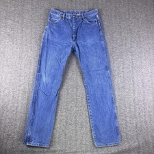 Wrangler 13MWZ Jeans Mens 36x34 Blue Denim Cowboy Cut Straight Leg Western