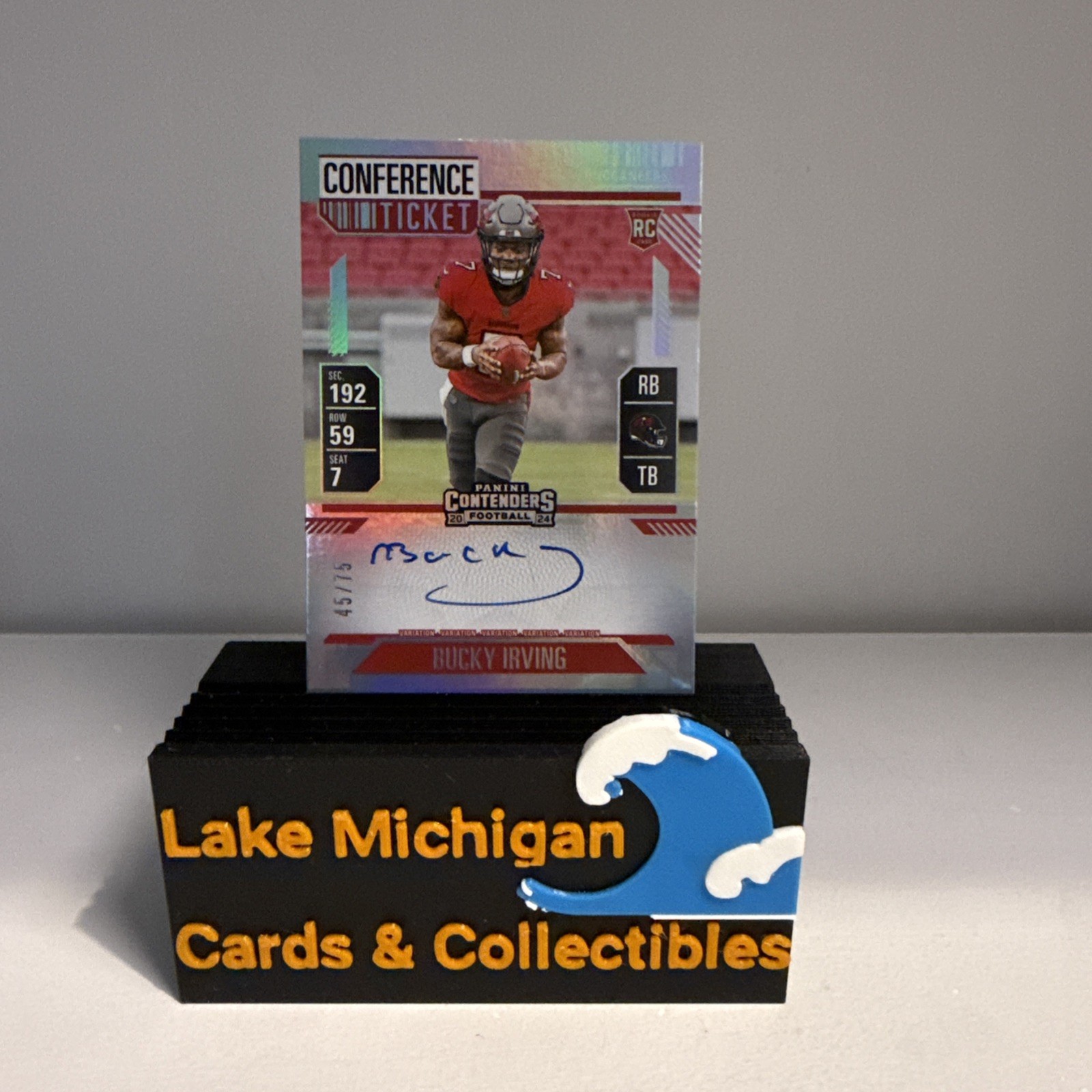 2024 Contenders Bucky Irving Conference Ticket Variation On Card Auto /75 (RC)