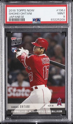 2018 TOPPS NOW JAPANESE #136J SHOHEI OHTANI PSA 9